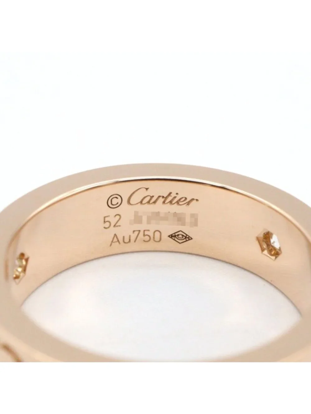 Cartier Ring Love Half Diamond 18k Pink Gold